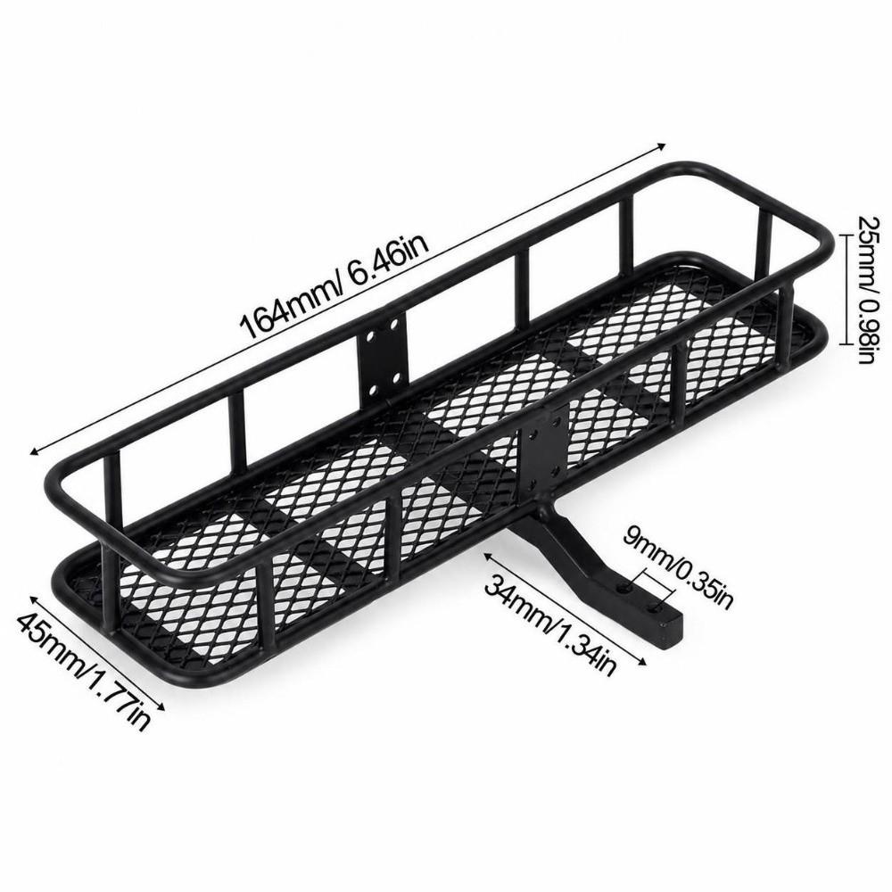 Impact Proof Spare Tire Mount Rear Carrier Black Back Carrier Basket for 1/10 RC Crawler