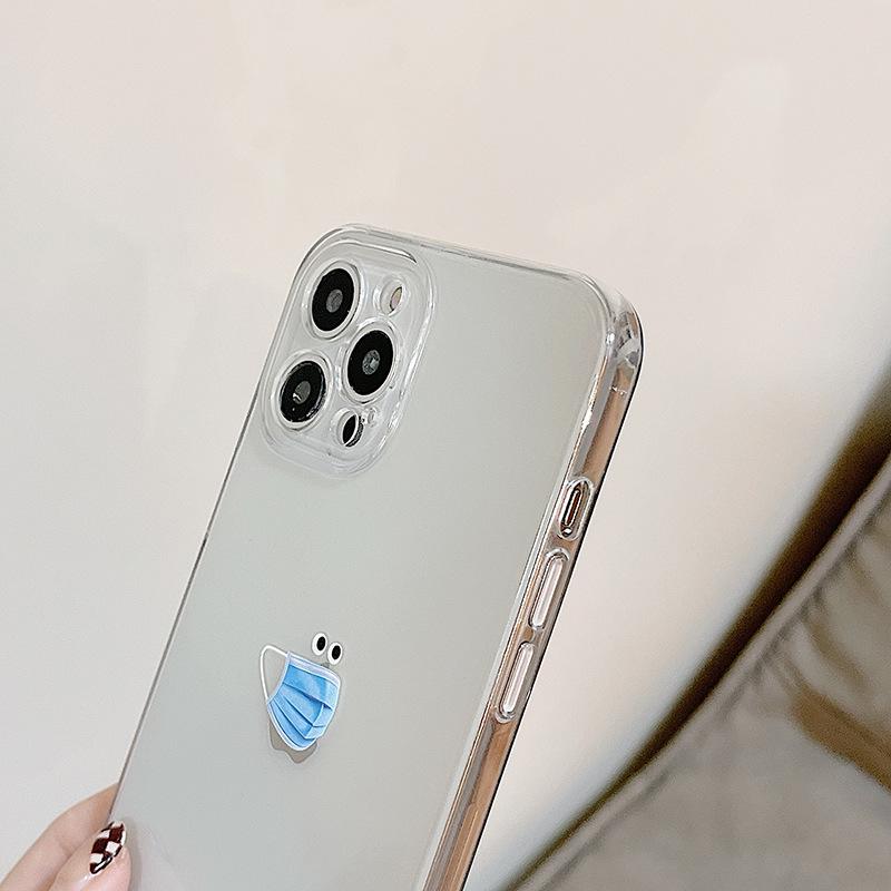 Прозрачный чехол Zhitai из ТПУ для iPhone 14 Pro Max с дизайном с мелкими отверстиями и выражением маски