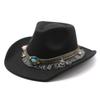 Этническая кисточка, Фетровая шляпа в британском стиле, Ретро цилиндр, Шерстяная мужская и женская шляпа западного ковбоя
