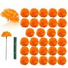 30 Pcs Silk Cloth Silk Marigold Flowers Decoration Set Orange Carnation Flowers  Home Decoration