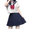 Sea Sailor Long 3 Piece Red High School JK School Sailor Large Three Kansai Open School Innocent School Культурная аутентичная форма Three Whites Short