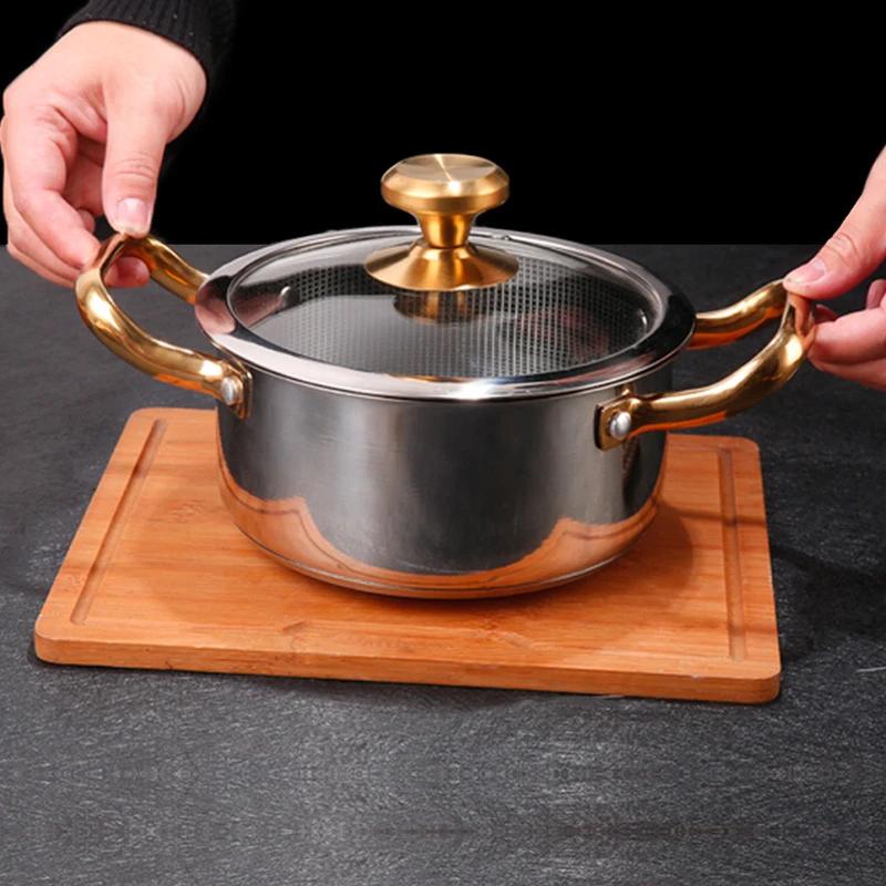 Кастрюля для ополаскивания индукционной плиты Кастрюля для супа с двойным дном Кастрюля для супа из утолщенной нержавеющей стали Корейская сотовая антипригарная кастрюля для жарки