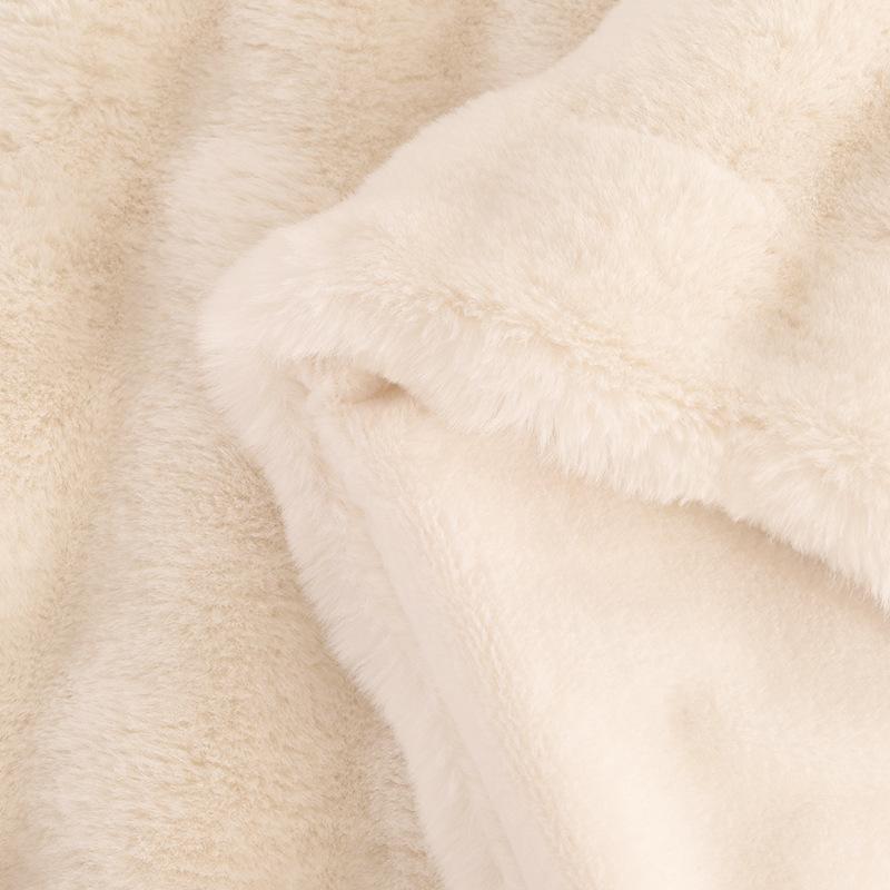 Winter Rabbit Fur Thickened Double Layer Warm Sofa Napping Blanket Synthetic Fur Blanket