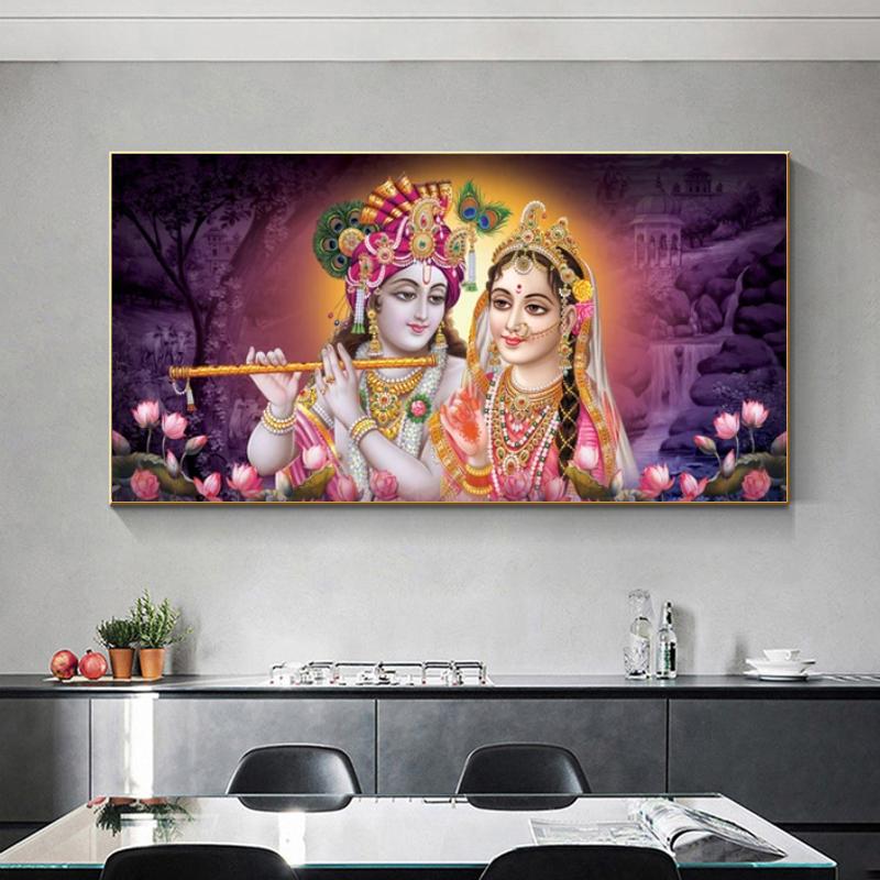 Лорд Радха Кришна постеры и принты Abatract холст картина настенное искусство для гостиной современный домашний декор религия Куадрос