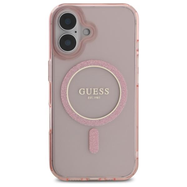 Guess Guhmp16Shfgerep Iphone 16 6.1     Różowy/Pink Hardcase Iml Glitter Circle Magsafe