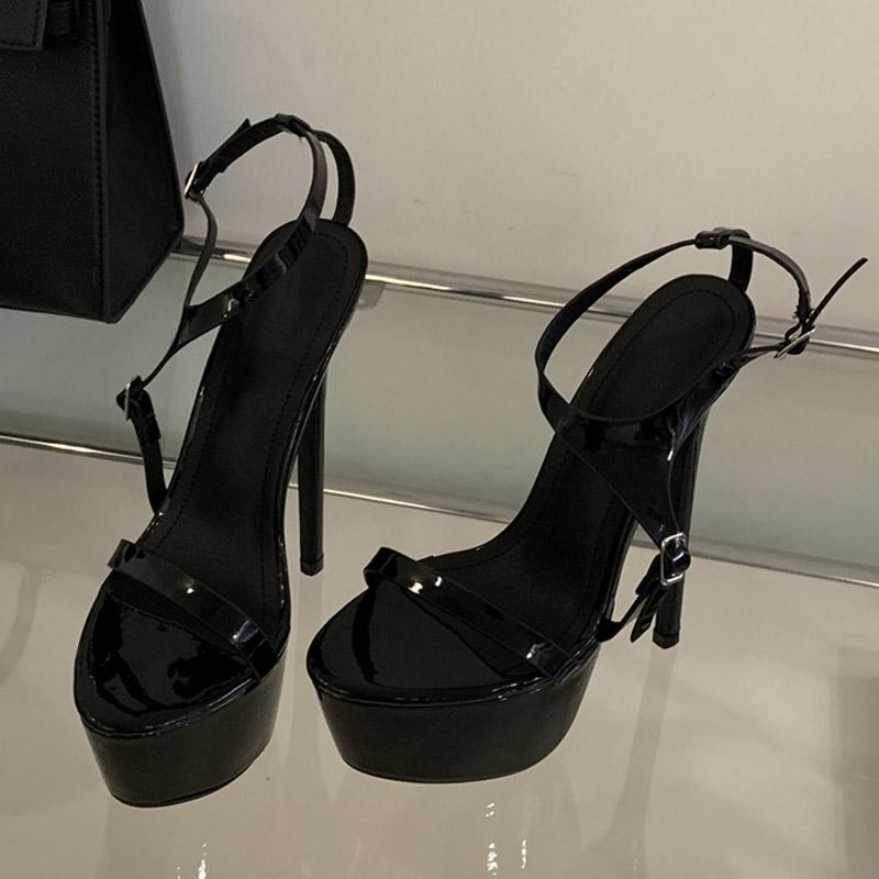 Liyke Летняя вечеринка Банкет 16 см супер высокие каблуки для стриптиза Pole Dance Shoes Сексуальные сандалии на платформе с пряжкой и ремешком для женщин Размер 35-46