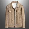 Men's Spring/Autumn Corduroy Lapel Jacket - Fashionable, Casual, Full-Print, Large Sizes Available.