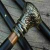 Handle Walking Stick Victorian Brass Cane Wood Vintage Style Antique Gift Head