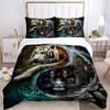 3pcs The Dual Nature of Tigers in Water and Fire Pattern Bedding Three-Piece Set (1 Cover + 2 Pillowcases, No Fillings), This Printed Bedding Set
