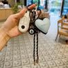 Yogodlns Fashion Creative Lucky Billiard Black No.8 Ball Key Chain Weaving Colorful Rope Bag Hanging Trendy Bag Hanging Jewelry Gift