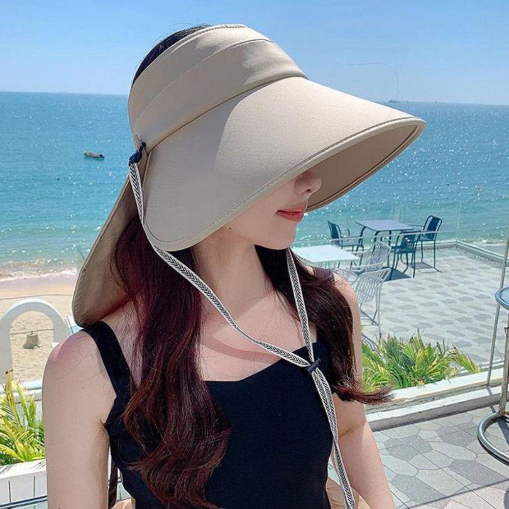 Анти-УФ-защитная шляпа с пустым верхом, широкополая шляпа от солнца, весенняя женская шляпа-рыболов унисекс