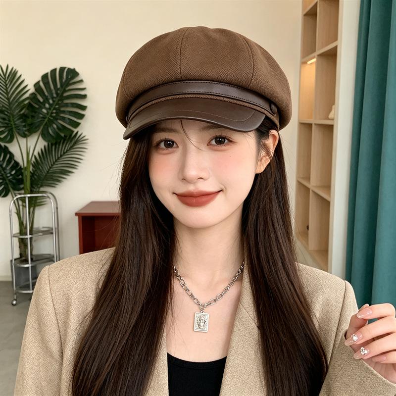 Retro British style fashion beret women's spring autumn and winter new face small octagonal hat literary and versatile painter hat