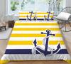 3D Anchor Series Bedding Set Navigation Series Duvet Cover Pillow Case 2/3 Pieces DE135 * 200 Children's Room Full Size Soft Home Textile