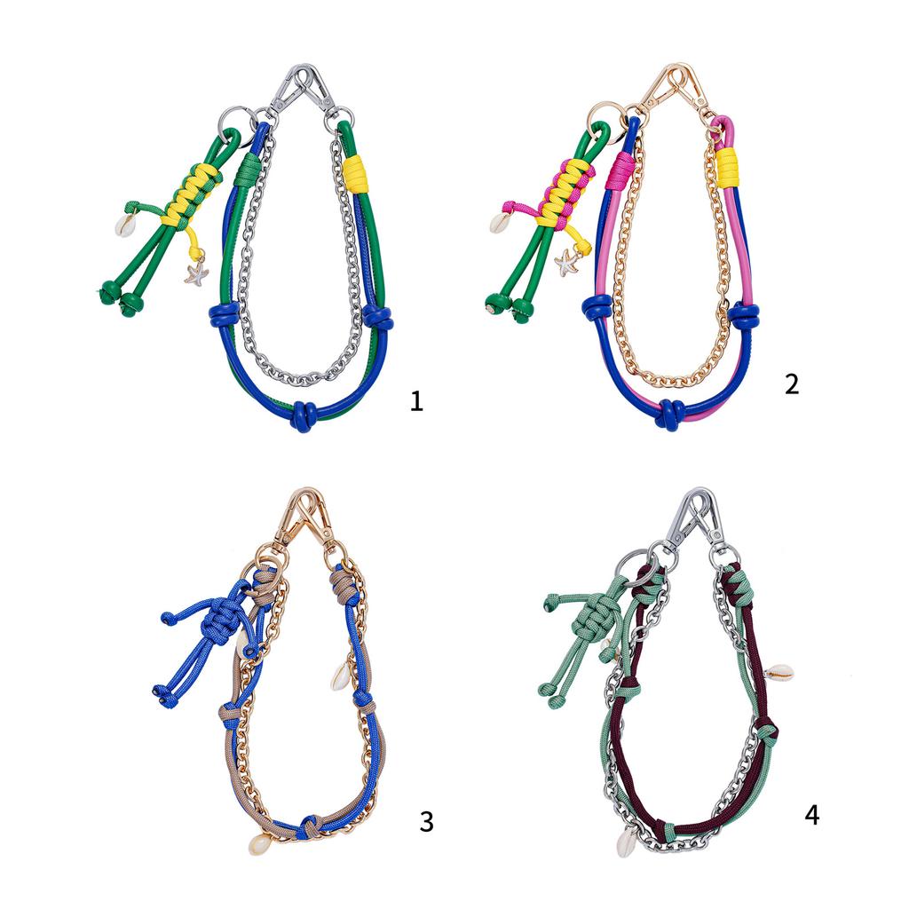 Модный подвесной кулон из ПУ веревки с металлической цепочкой для сумок, ключей и одежды, джинсовый стиль, украшение 2025, модное украшение для сумки