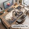 Cat Theme Customized Mouse Pad Personalized Print Name Text Desk Mat For Home Office Table Decor