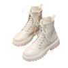 2024 Autumn and Winter New British Style Trend Locomotive Boots Versatile Fashion Martin Boots Women's Thick-soled Heightening White Short Boots