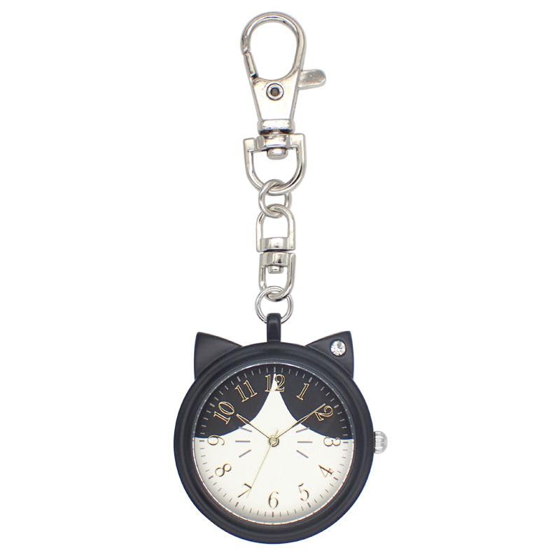 Следуй кошачьей мяте Брелок-часы Кот N02723S-0 BK
