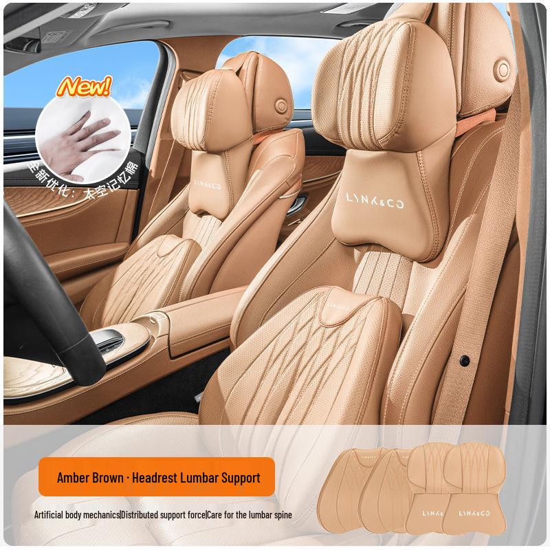 Lynk & Co Car Headrest & Lumbar Support Set for 01/06/07/08/09/10EMP/Z20/900 - Neck & Waist Protection.