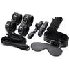 BDSM Bondage Kit - Intimate Melody - 7 Pieces - Black - Adjustable - For Adults
