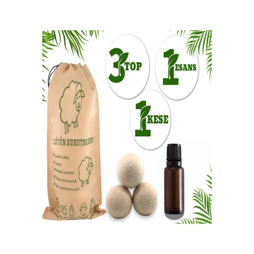 Koku Xxl 3-piece Wool Felt Dryer Ball Set Natural Laundry Softener Dryer Ball