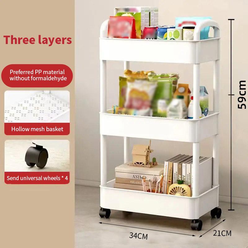 Мобильная тележка для хранения вещей, бытовая кухонная многофункциональная тележка-органайзер, экономящая место, полки для спальни, стойка для хранения закусок