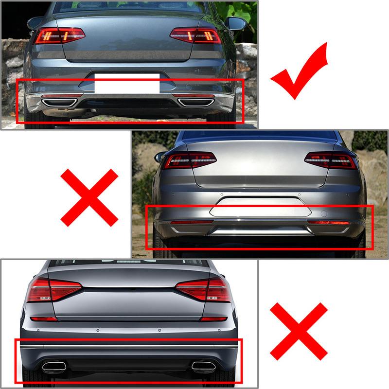 2x Rear Exhaust Muffler Tail Pipe Cover Trim ABS Decorative For VW Passat B8 2016 2017 2018 Car Exterior Accessory