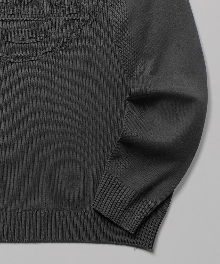 Dickies Стиранный вязаный свитер с тисненым логотипом, угольный