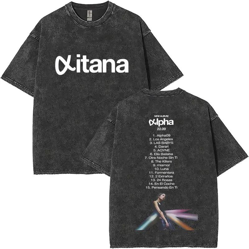Hot Sale Aitana Album Tour Poster Tshirt Unisex Women HighStreet Pop Fashion Summer New Tees Vintage Washed Cotton Oversized Tops