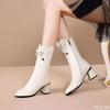 Women's New Thick Heeled Short Boots Versatile for Spring Autumn Simple Comfortable Non Slip Wear-resistant Women's Shoes