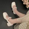 2024 New Women's Summer Mary Jane Shoes Fashionable High Heels Elegant Solid Color Bow Decoration Dress Party Shoes Zapatos