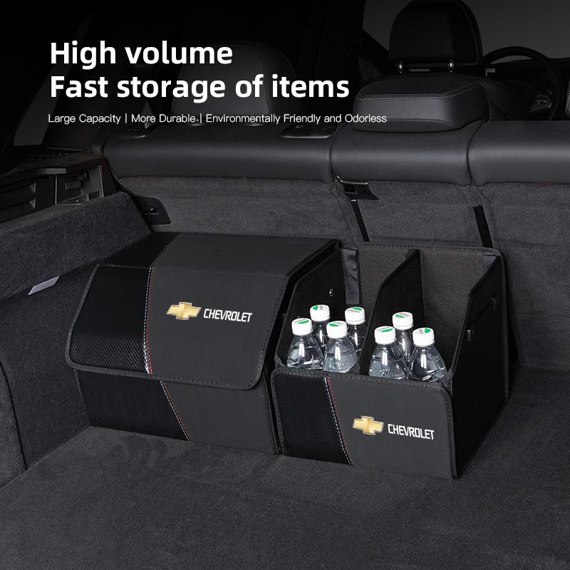 Car Leather Trunk Storage Box Foldable Portable Multiuse Trunk Bag For Chevrolet Spark Captiva Cruze Tracker Epica Nubira Malibu