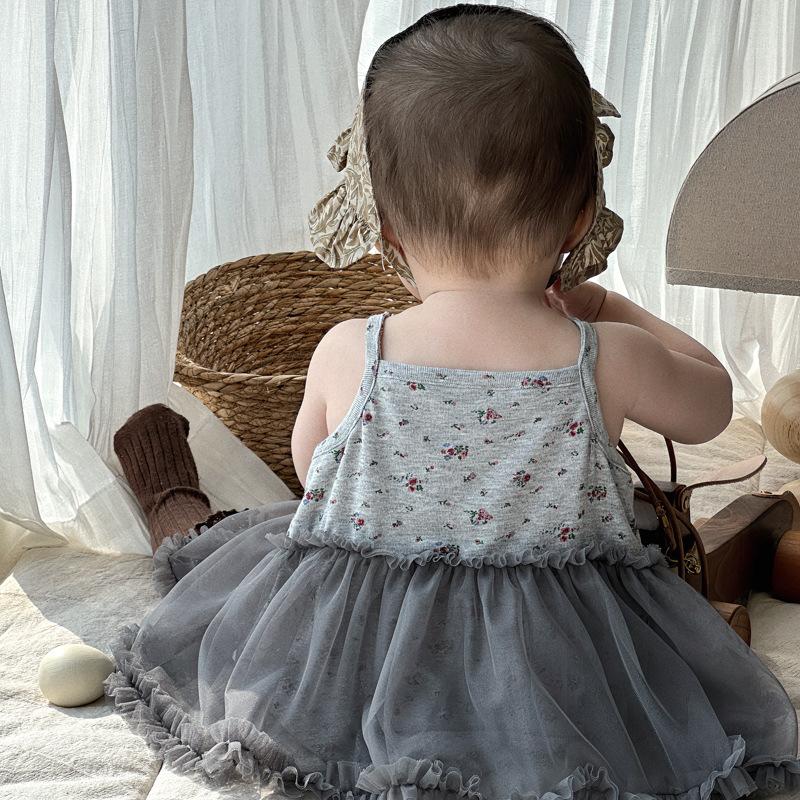 2024 милый комбинезон для ползания на подтяжках для новорожденных девочек, летний тонкий