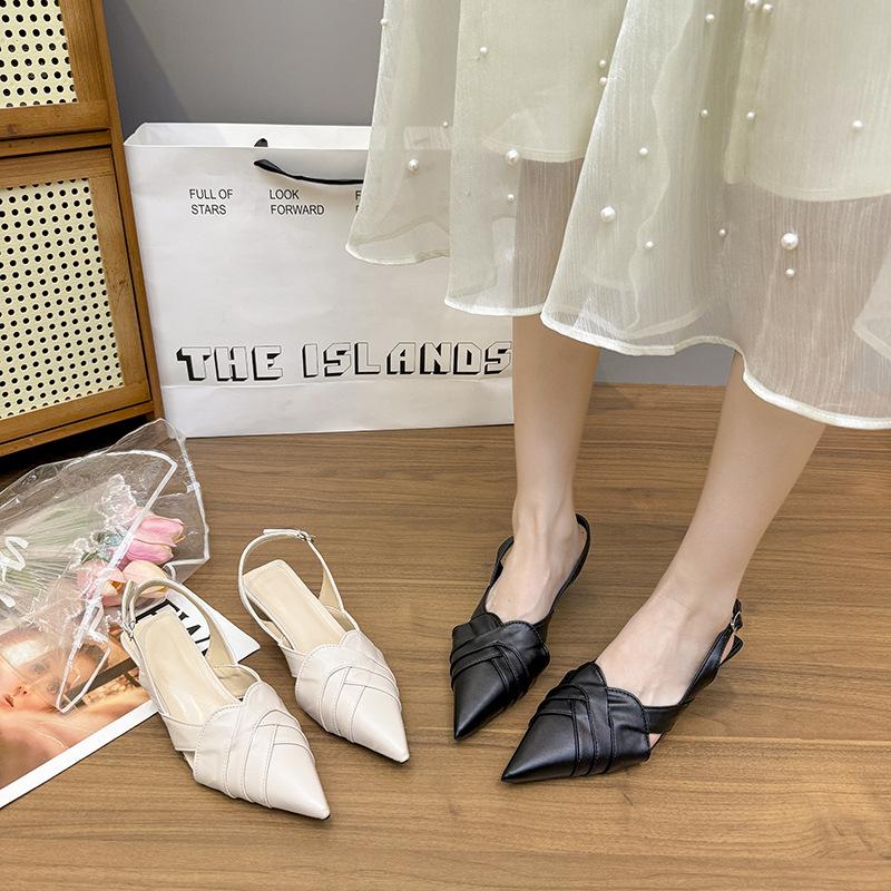 Туфли на высоком каблуке, Носки, Сандалии, Женские тонкие каблуки, Универсальные, Летние остроносые сандалии-гладиаторы с открытой пяткой, 2025