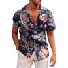 Мужские гавайские рубашки с короткими рукавами и пуговицами с принтом. Мужские повседневные модные рубашки с короткими рукавами.