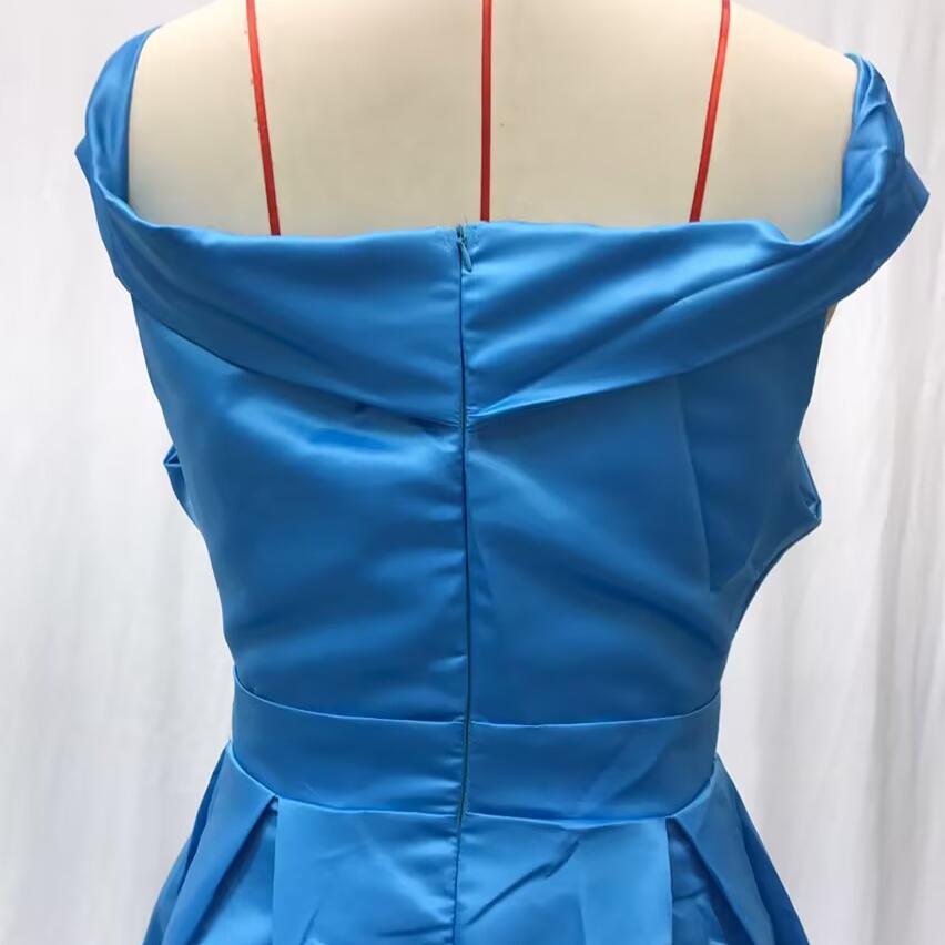 Women's Dress Deep V - Neck, Satin, Multi Color, High Slit Evening Gown Long Gown with Off Shoulder Design and High Slit Skirt