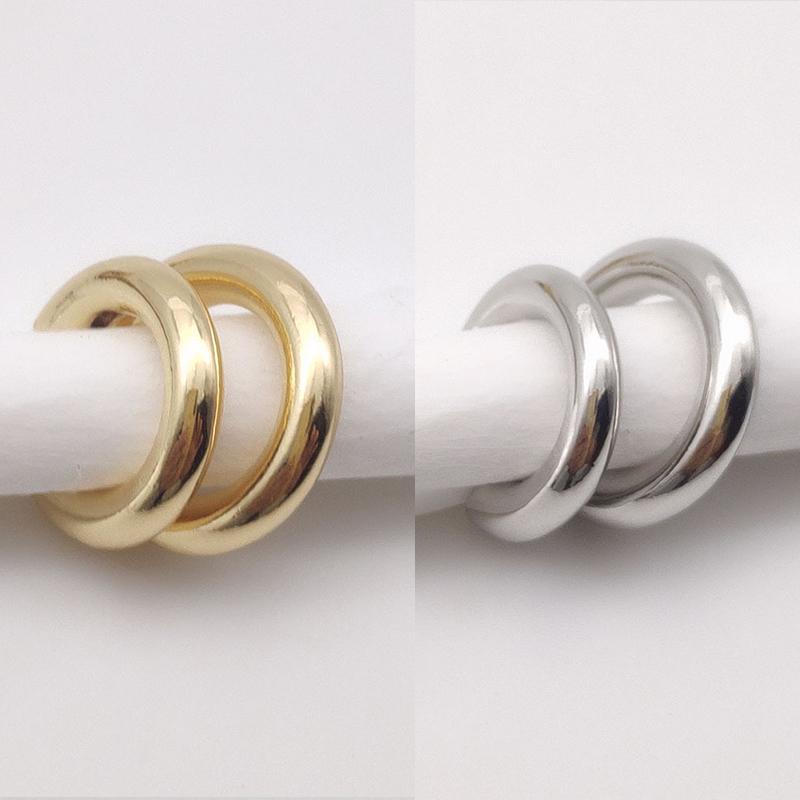 Женские круглые серьги-клипсы в стиле панк, асимметричные двойные круглые серьги-клипсы, темпераментные, универсальные, серьги в форме буквы С