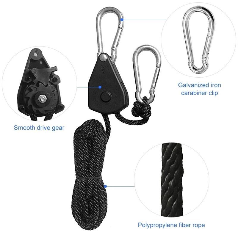 2pcs Adjustable Hanging Rope Awning Guy Ropes Adjustable Lifting Rope Lanyards For Tent Pulley Hooks