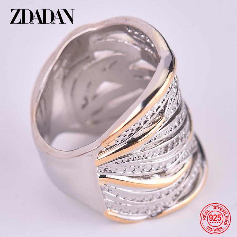 925 Sterling Silver Braided Finger Ring for Women Jewelry Party Gift