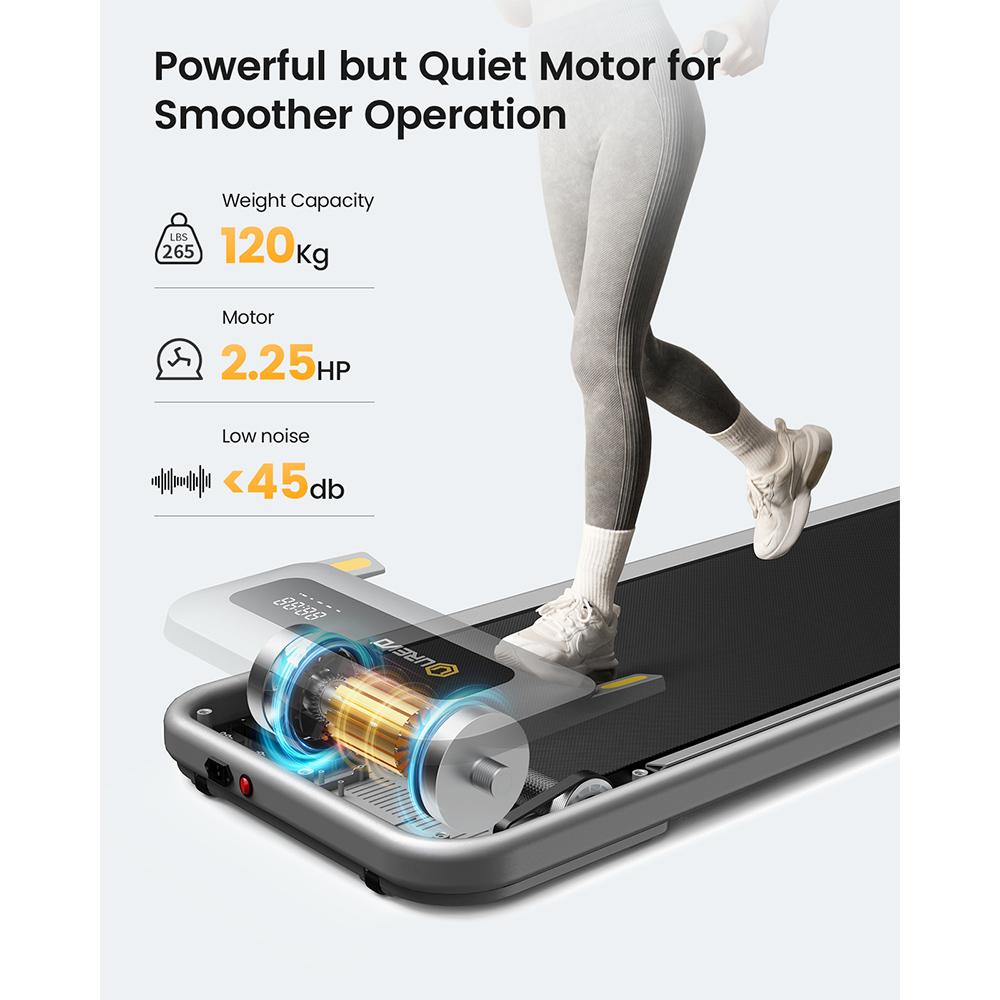 Беговая дорожка для ходьбы под столом Urevo U1, рабочая зона 42x125 см, двигатель 2,25 л.с., максимальная нагрузка 120 кг, светодиодный дисплей, для дома