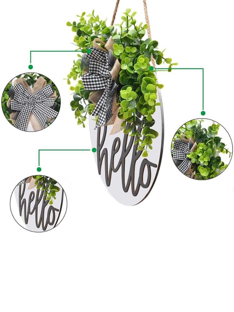 Приветственный знак для входной двери, Декор входной двери для крыльца фермерского дома, Приветственные венки в деревенском стиле, Круглый деревянный подвесной знак для домашнего наружного внутреннего декора