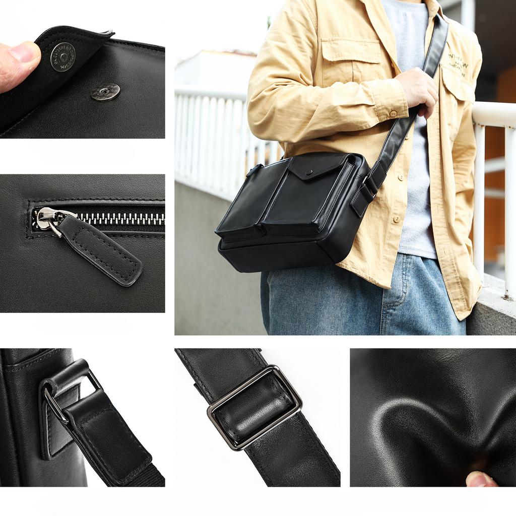 Сумка через плечо из натуральной кожи, мужская деловая сумка на одно плечо, сумка для компьютера из коровьей кожи, вместительная, модная мужская сумка