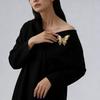 Women's Ocean Style Brooch 1Pcs Retro Metal Butterfly Embossed Pin with Lobster Detail for Dress Bag Scarf