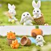 Mini Rabbit Easter Decor Hare Animal Figurine Resin Craft Bunny Garden Ornaments