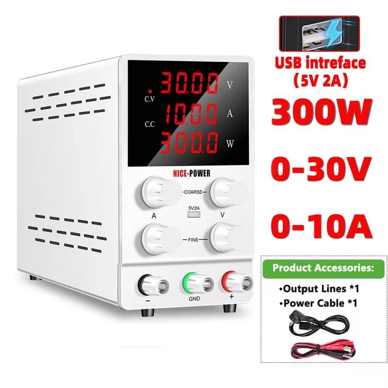 2025 Новый EU PLUG LCD Регулируемый лабораторный источник питания постоянного тока 30 В 10 А 5 А 60 В 120 В Импульсный регулируемый источник питания Лабораторный стабилизатор напряжения