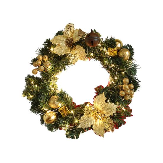 Рождественский венок Yousheng для входной двери, искусственный сосновый венок с ягодами/шишками/цветами для праздничного внутреннего/наружного настенного/оконного/верандного декора