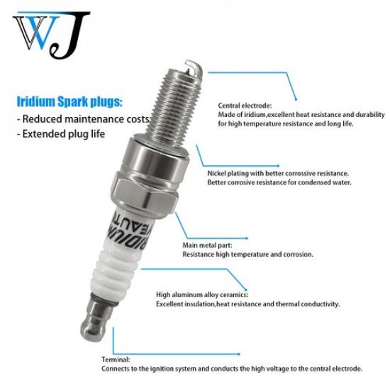 4X Иридиевые Свечи Зажигания Для Kawasaki Ninja ZX10R Ninja ZX6 Vulcan Suzuki Yamaha