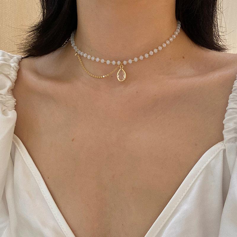 Shining Fake Crystal Pearl Choker Necklace For Girls Elegant Drop Chian Pendant Necklace Fashion Jewelry Gifts