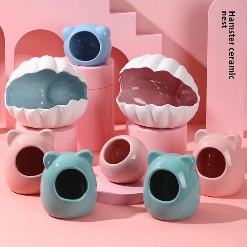 Охлаждающее керамическое убежище для хомяков: Летний приют и игровой домик