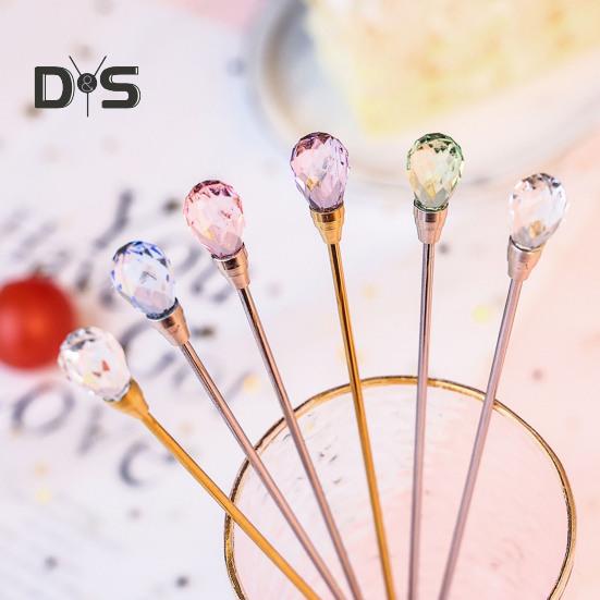 4 шт. чайные ложки с яркой отделкой, нержавеющие креативные ложки из искусственного хрусталя из нержавеющей стали