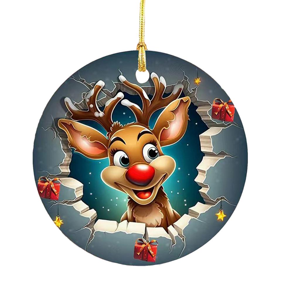 Snowman Ornaments For Christmas Tree Break Through Acrylic Window Ornaments 2D Creative Window Ornaments For Holiday Parties